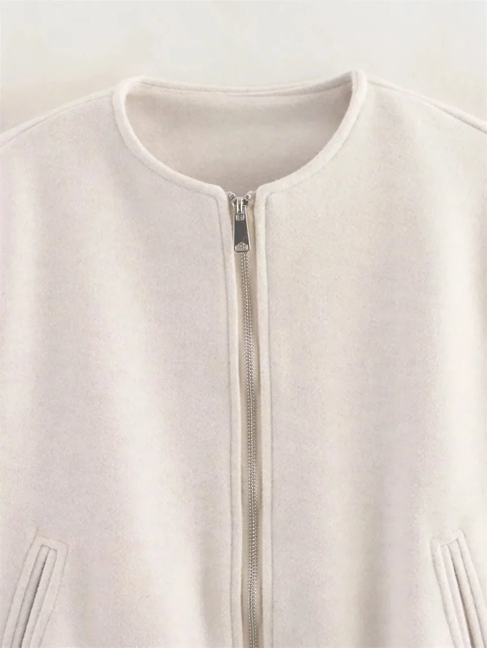 Women’s Retro Bomber Jacket – Soft Zipper Coat (Autumn/Winter)