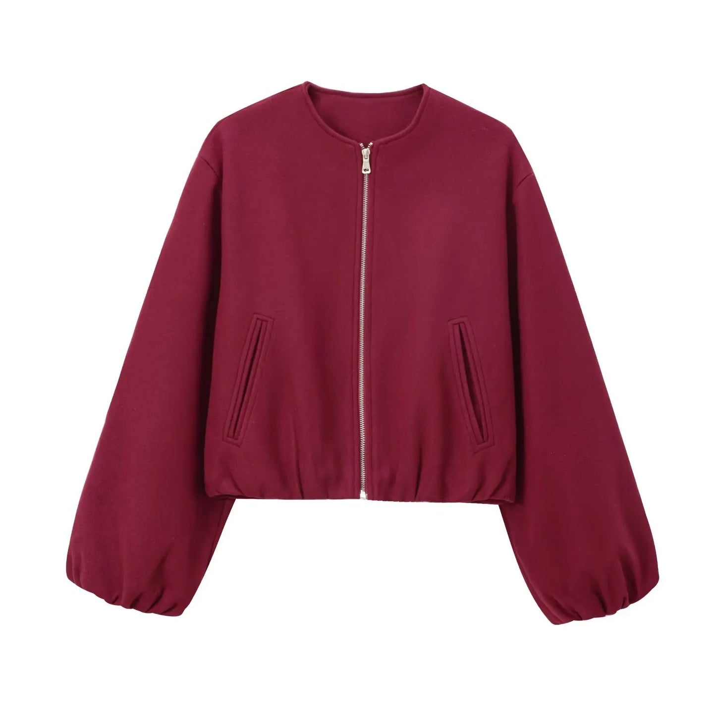 Women’s Retro Bomber Jacket – Soft Zipper Coat (Autumn/Winter)